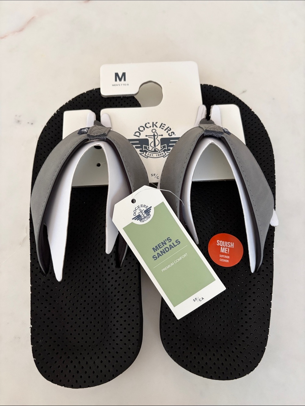 Dockers Men's Black & Gray Flip Flop Sandals